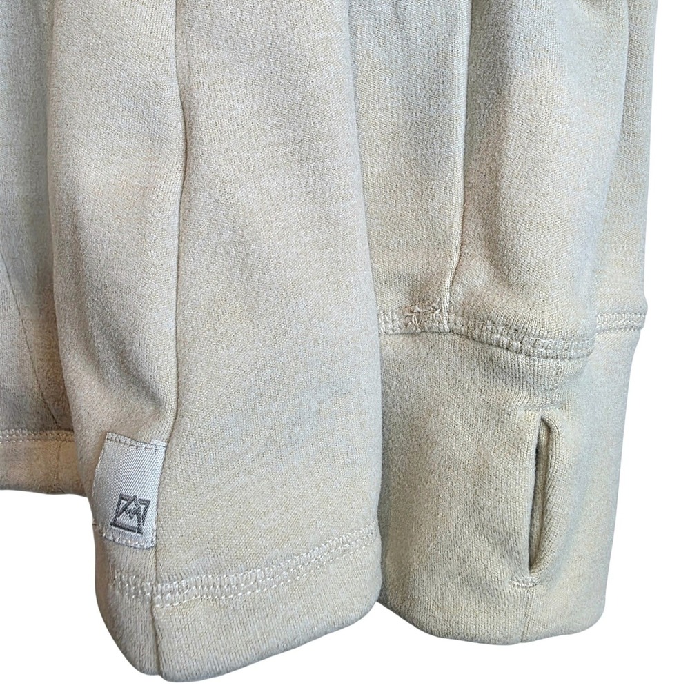 Avalanche Double Peached Hoodie Full Zip Jacket Womens Large Beige Fleece $98 - Picture 7 of 12